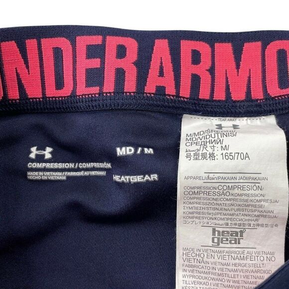 Under Armour Heatgear Compression Crop Navy Pink - Picture 3 of 6